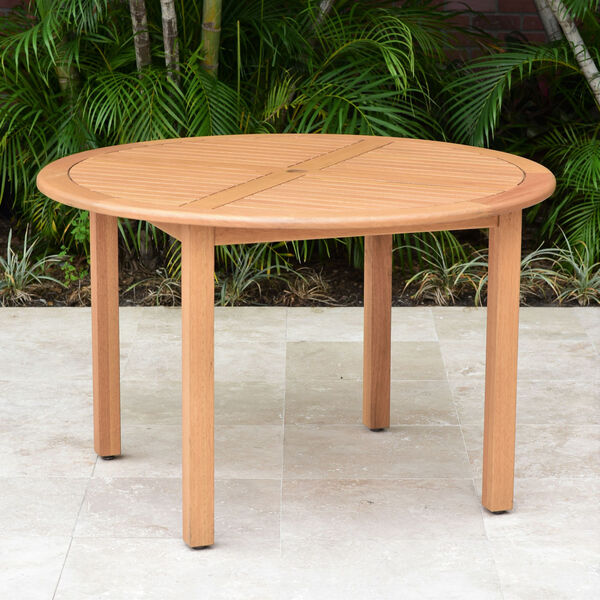 Amazonia Teak Finish Eucalyptus Wood Patio Dining Table Set, 5-Piece, image 2