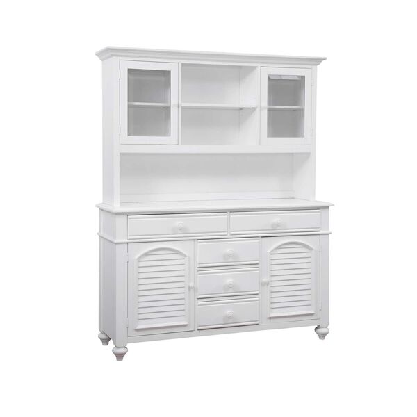 Eggshell White Cottage Traditions Server and Hutch, image 2