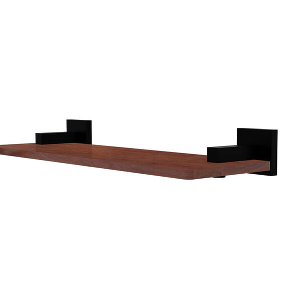 Montero Matte Black 16-Inch Solid IPE Ironwood Shelf, image 1