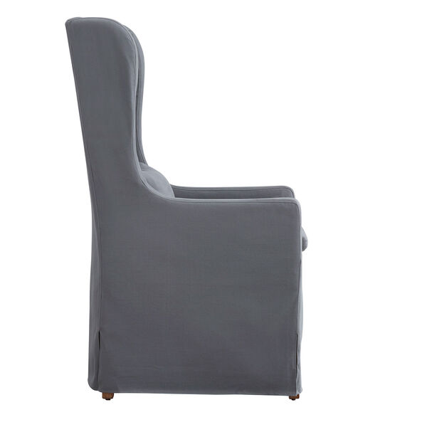 Lisle Grey Slipcover Wingback Host Chair, image 3
