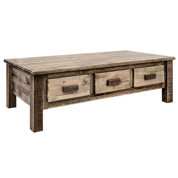 Homestead Stain and Lacquer Coffee Table with Six Drawers, image 1