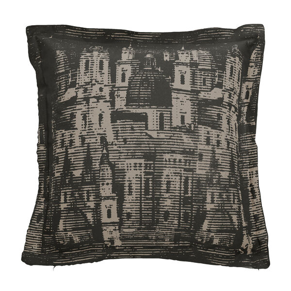 City Skyline Dove 22 x 22 Inch Pillow with Linen Double Flange, image 2
