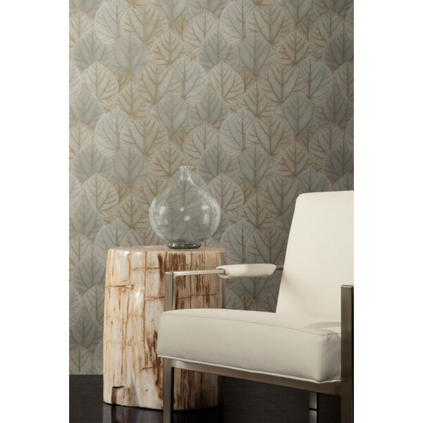 Candice Olson Modern Nature 2nd Edition Taupe Leaf Concerto Wallpaper, image 6