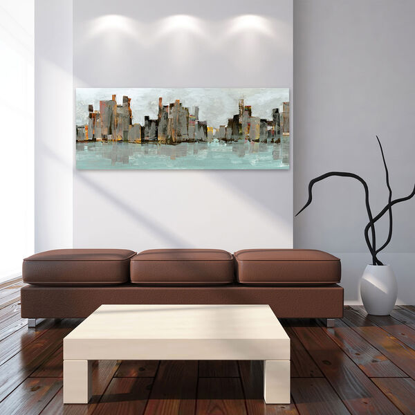 Second City Abstract Chicago Skyline Frameless Free Floating Tempered Glass Graphic Wall Art, image 4