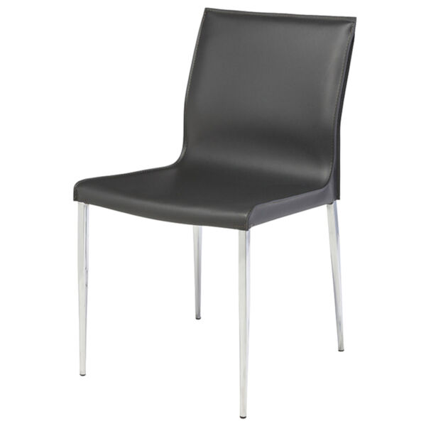 Colter Dark Gray and Silver Armless Dining Chair, image 1