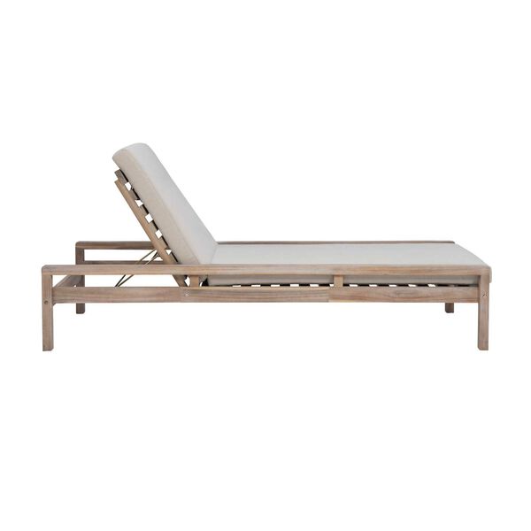 Raife Beige Natural Outdoor Single Chaise Lounger, image 4