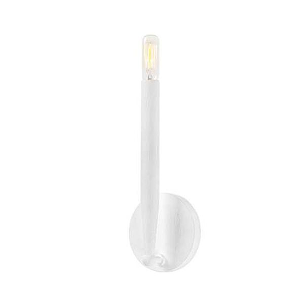 Levi Gesso White One-Light Wall Sconce, image 1