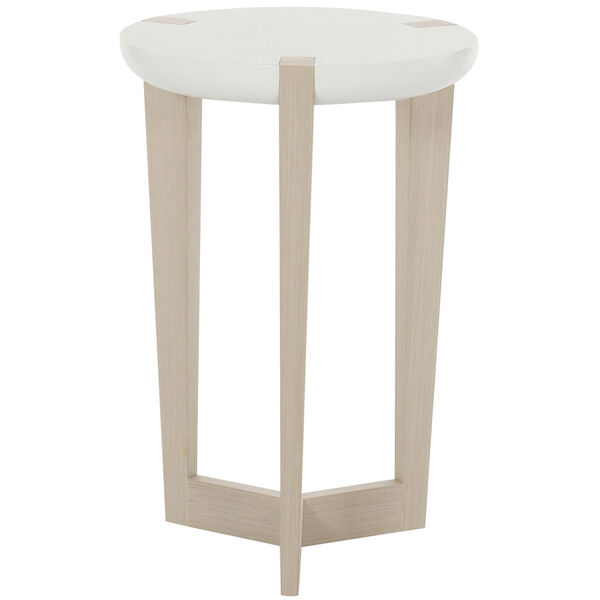 Axiom Linear Gray and White Linen Plaster 16-Inch Chairside Table, image 1