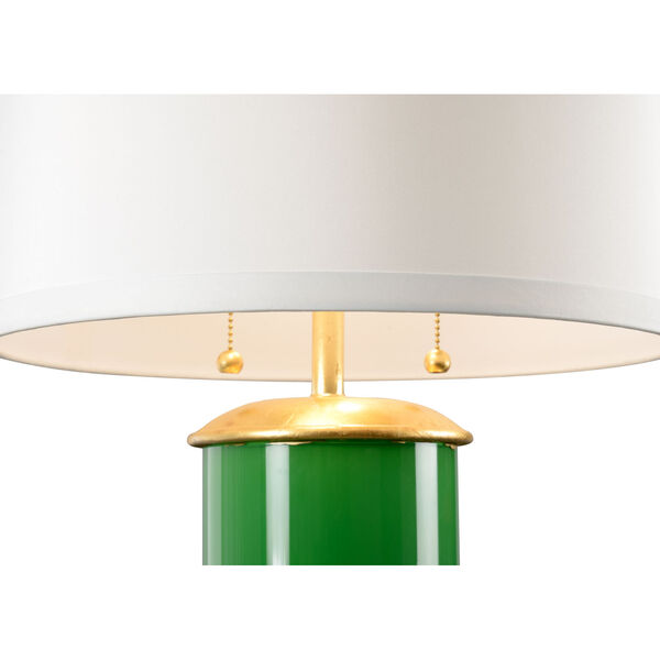 Savannah Parrot Green, Gold and White Two-Light Table Lamp, image 2
