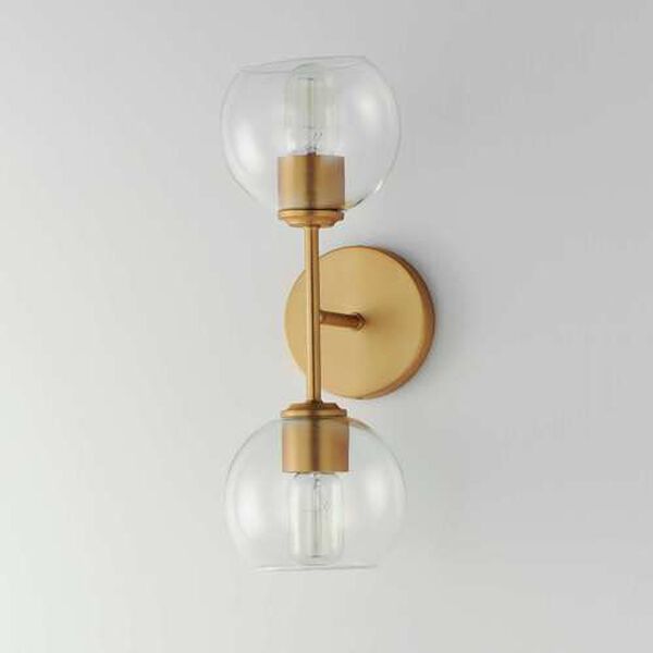 Knox Natural Aged Brass Two-Light Wall Sconce, image 4
