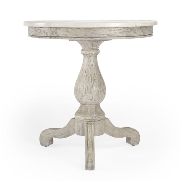 Danielle Rustic Gray Marble Pedestal Side Table, image 4