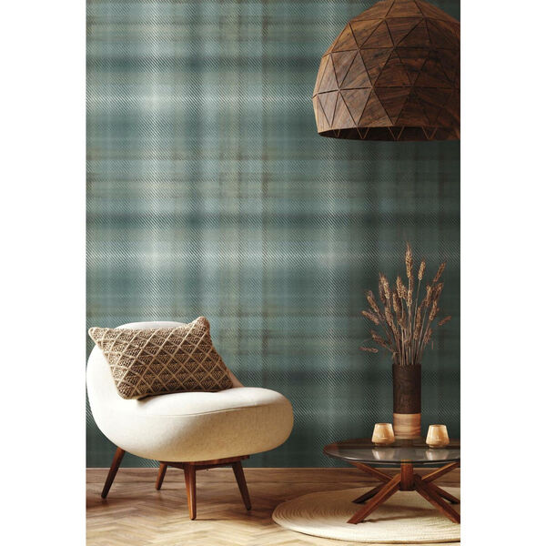 Ronald Redding Green Sterling Plaid Non Pasted Wallpaper, image 1