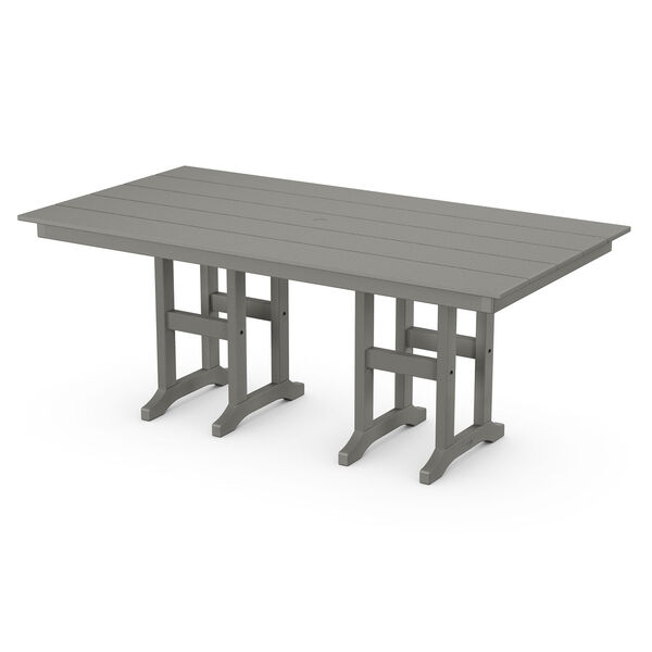 Slate Farmhouse Grey 37-Inch x 72-Inch Dining Table, image 1