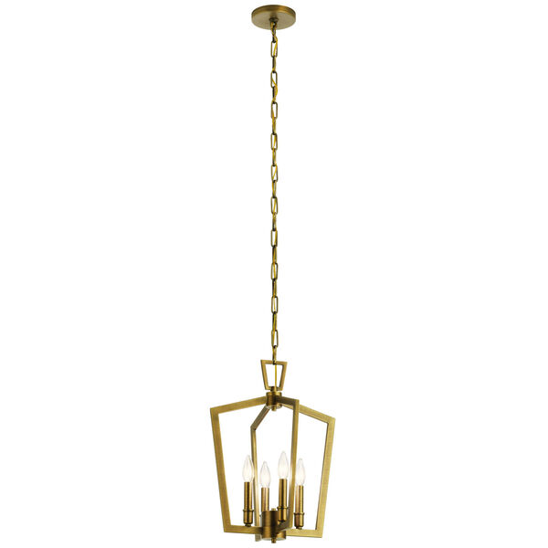 Abbotswell Natural Brass Four-Light Pendant, image 1