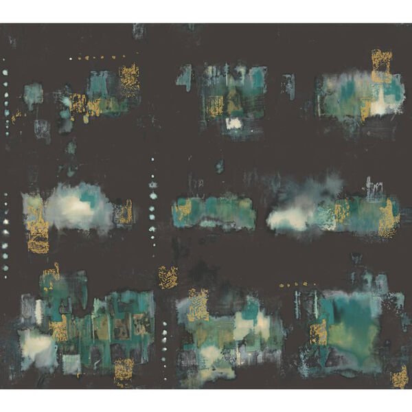 Cloud Nine City Lights Black and Blue Removable Wallpaper-SAMPLE SWATCH ONLY, image 1
