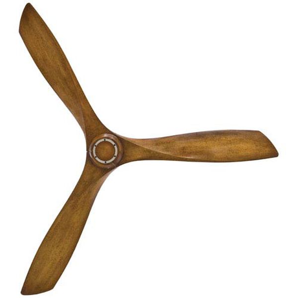 Aviation 60-Inch Ceiling Fan with Three Blades in Distressed Koa Finish, image 3