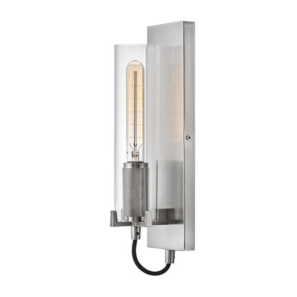 Ryden Brushed Nickel One-Light Wall Sconce With Clear Glass, image 3