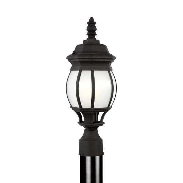 Wynfield Black One-Light Outdoor Wall Sconce with Frosted Shade, image 1