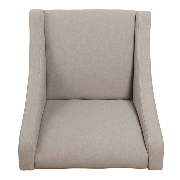 Modern Swoop Accent Chair with Nailhead Trim - Tan, image 4