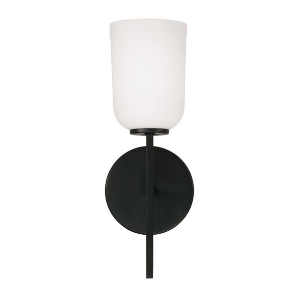 Lawson Matte Black One-Light Sconce with Soft White Glass, image 4