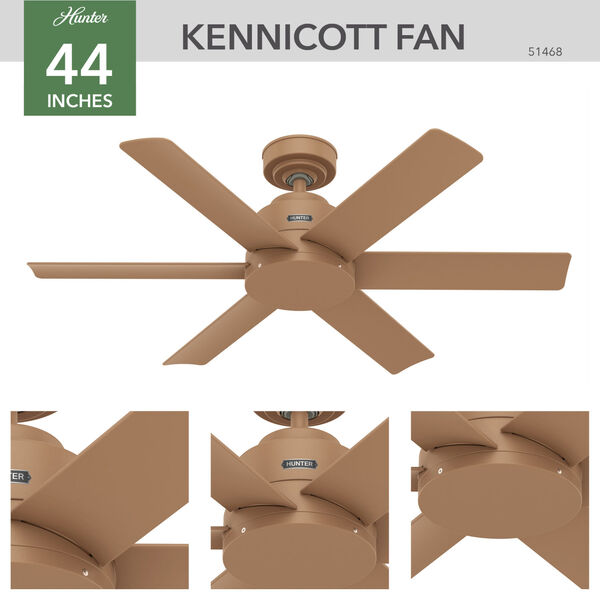 Kennicott Terracotta 44-Inch Ceiling Fan and Wall Control, image 4