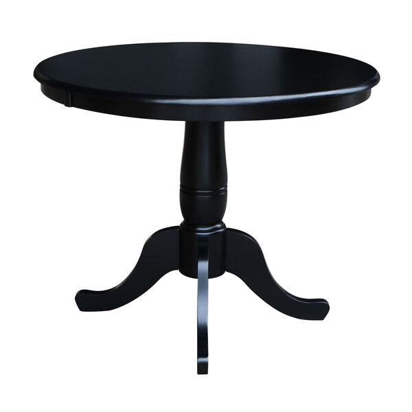 30-Inch Tall, 36-Inch Round Top Black Pedestal Dining Table, image 3