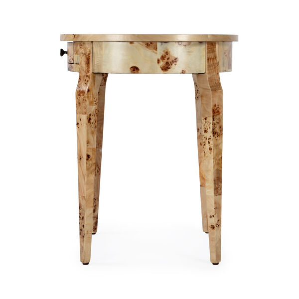 Archer Traditional Burl Side Table with Drawer, image 6