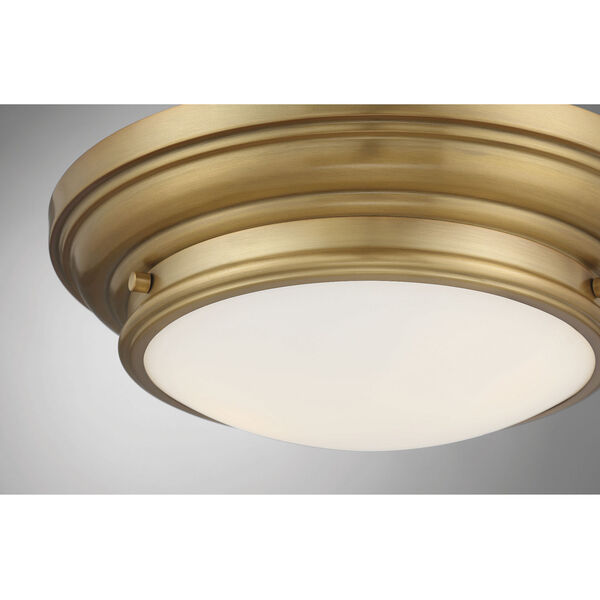 Whittier Natural Brass Two-Light Flush Mount with Round Glass, image 5