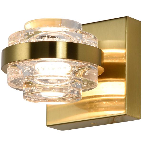 Milano Antique Brass Integrated LED Wall Sconce, image 1