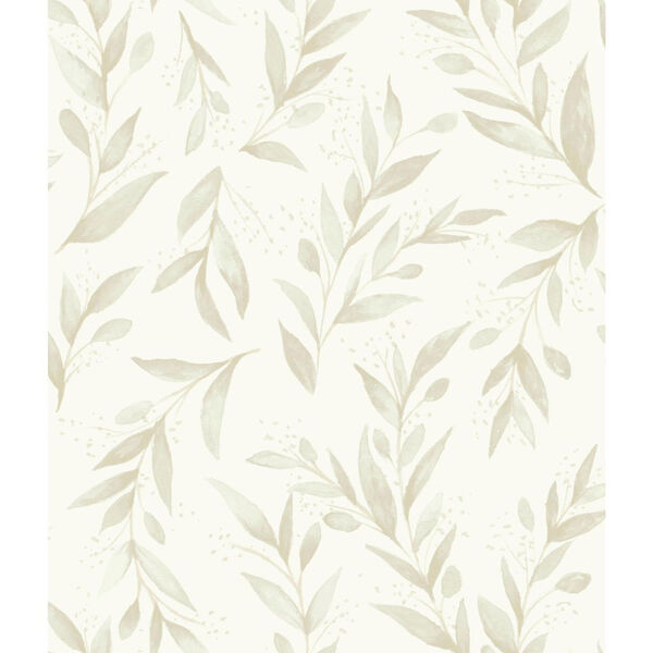 Olive Branch Beige Wallpaper - SAMPLE SWATCH ONLY, image 1