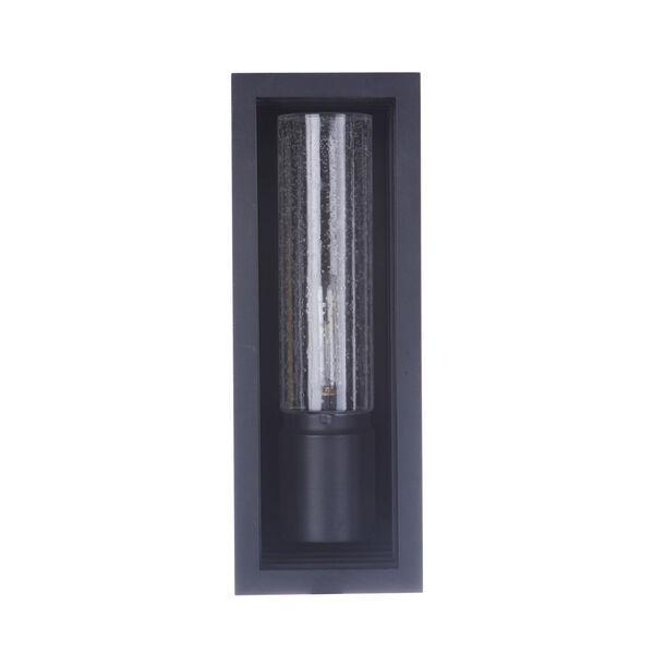 Carmel Textured Matte Black Medium One-Light Outdoor Lantern with Clear Seeded Glass, image 3