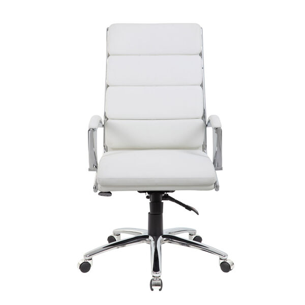 Boss White Executive chair with Metal Chrome, image 5