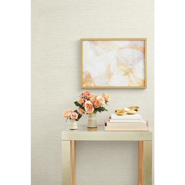 Impressionist Off White Challis Woven Wallpaper - SAMPLE SWATCH ONLY, image 2
