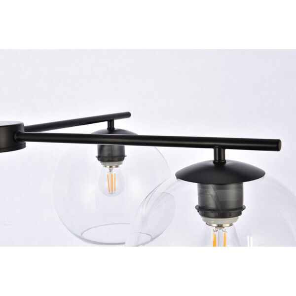 Opus Black and Clear Four-Light Pendant, image 5