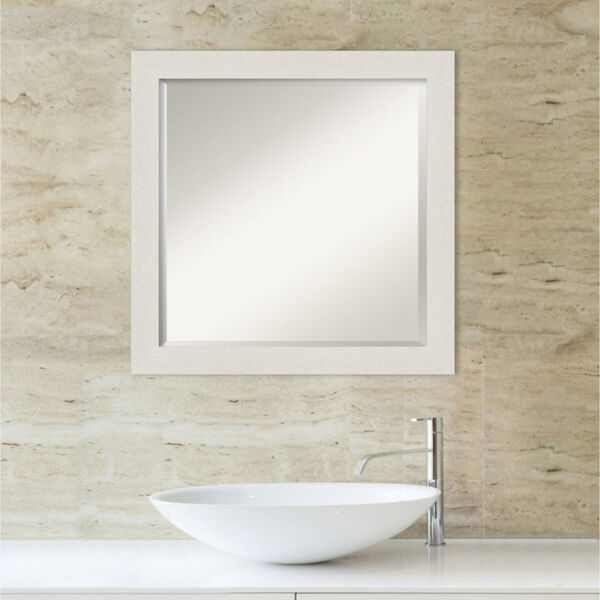 Rustic Plank White 23W X 23H-Inch Bathroom Vanity Wall Mirror, image 5
