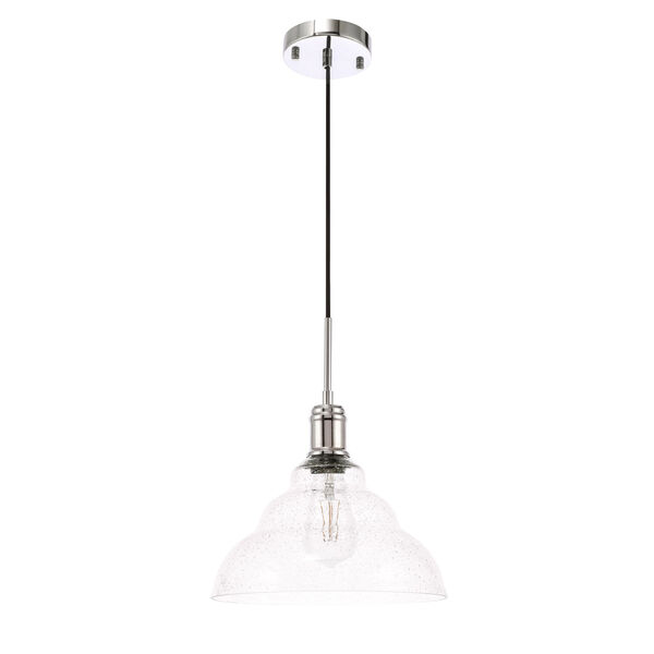 Gil Chrome 11-Inch One-Light Pendant with Clear Seeded Glass, image 5