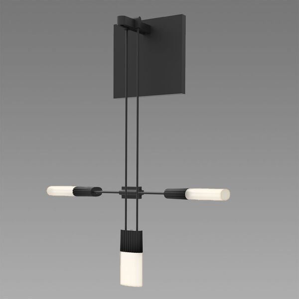 Suspenders LED Satin Black 3-Light Cross-Bar Wall Sconce, image 1