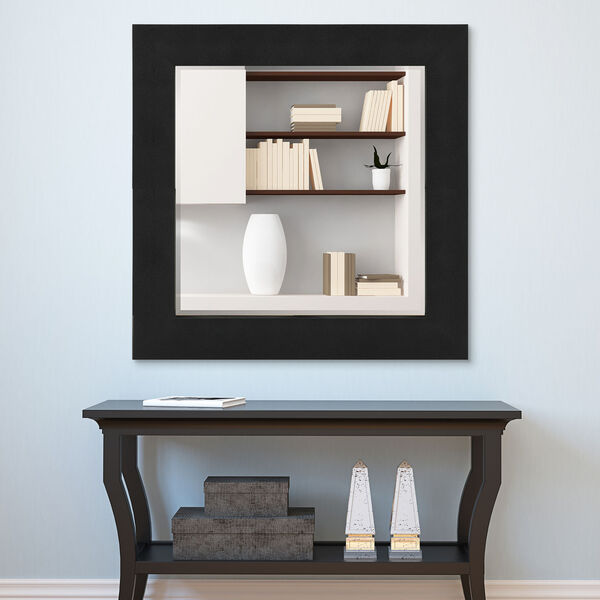 Shagreen Black 48 x 48-Inch Beveled Wall Mirror, image 1