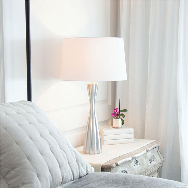 Naomi Silver Leaf One-Light Resin Table Lamp, image 2
