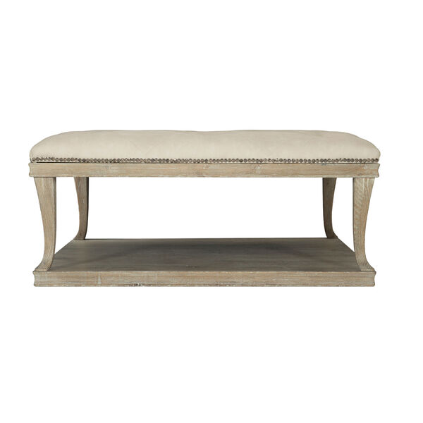 Rustic Patina Sand Upholstered Cocktail Table, image 2