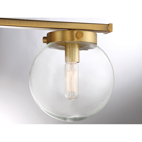 Nicollet Natural Brass LED Three-Light Bath Vanity, image 6
