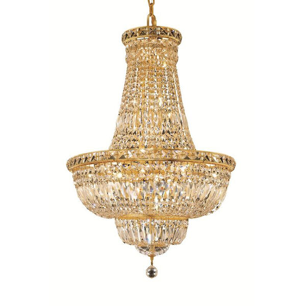 Tranquil Gold 22-Inch 22-Light Chandelier with Royal Cut Crystal, image 1