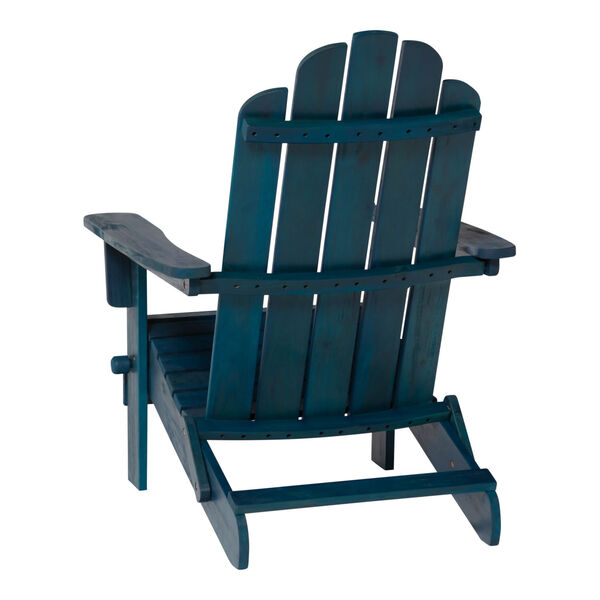 Navy Blue Wash 38-Inch Outdoor Adirondack Chair, image 5