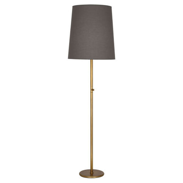 Rico Espinet Buster Aged Brass One-Light Floor Lamp with Smokey Gray Shade, image 1