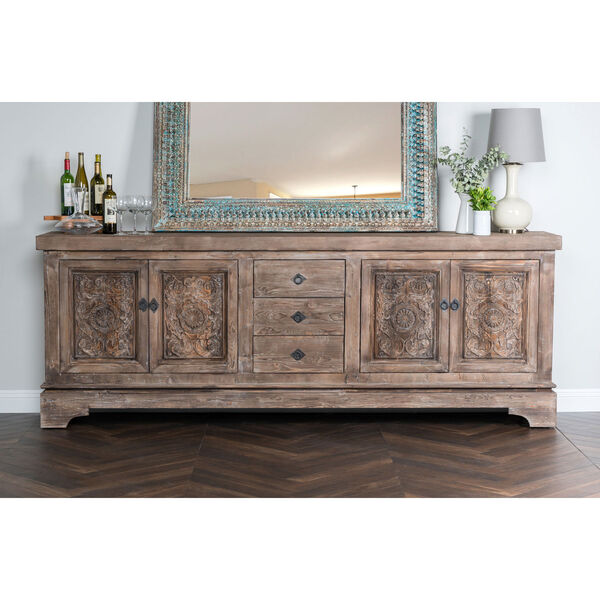 Amy Rustic Taupe Reclaimed Pine Sideboard, image 3