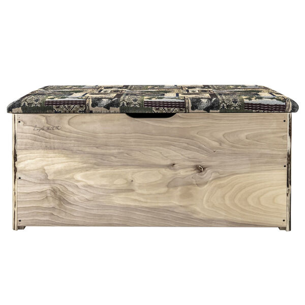 Montana Clear Lacquer Blanket Chest with Woodland Upholstery, image 6