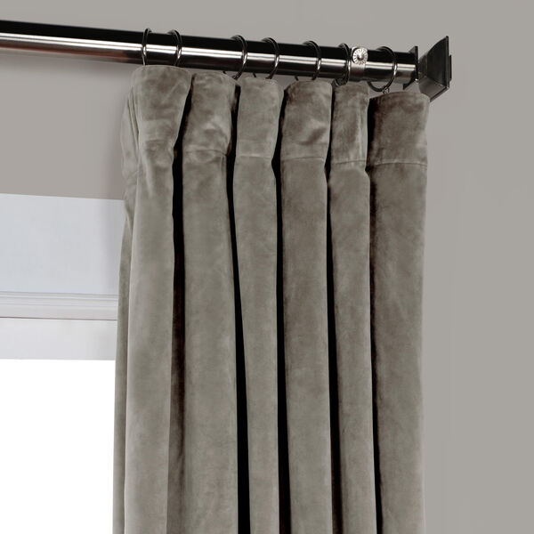 Grey 120 x 50 In. Plush Velvet Curtain Single Panel, image 7