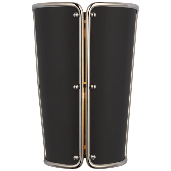 Hastings Small Sconce in Polished Nickel with Black Shade by Carrier and Company, image 1