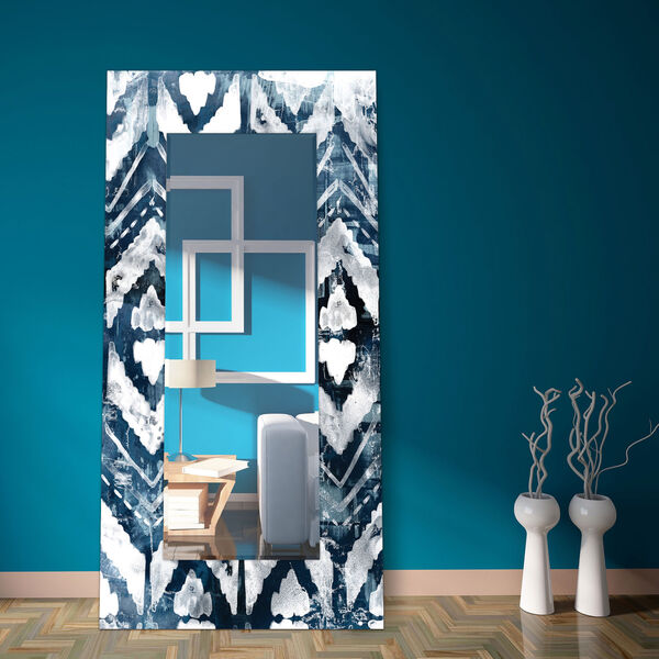 Indigo Extraction Blue 72 x 36-Inch Rectangular Beveled Floor Mirror, image 1