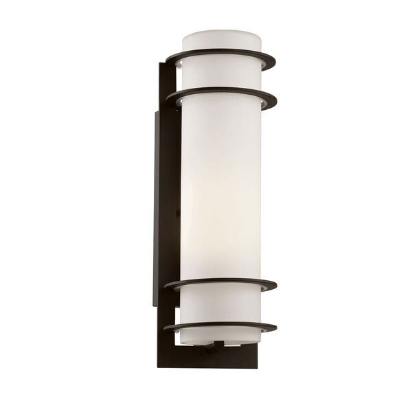 Cityscape Black Torch 16-Inch Wall Sconce with White Frost, image 1